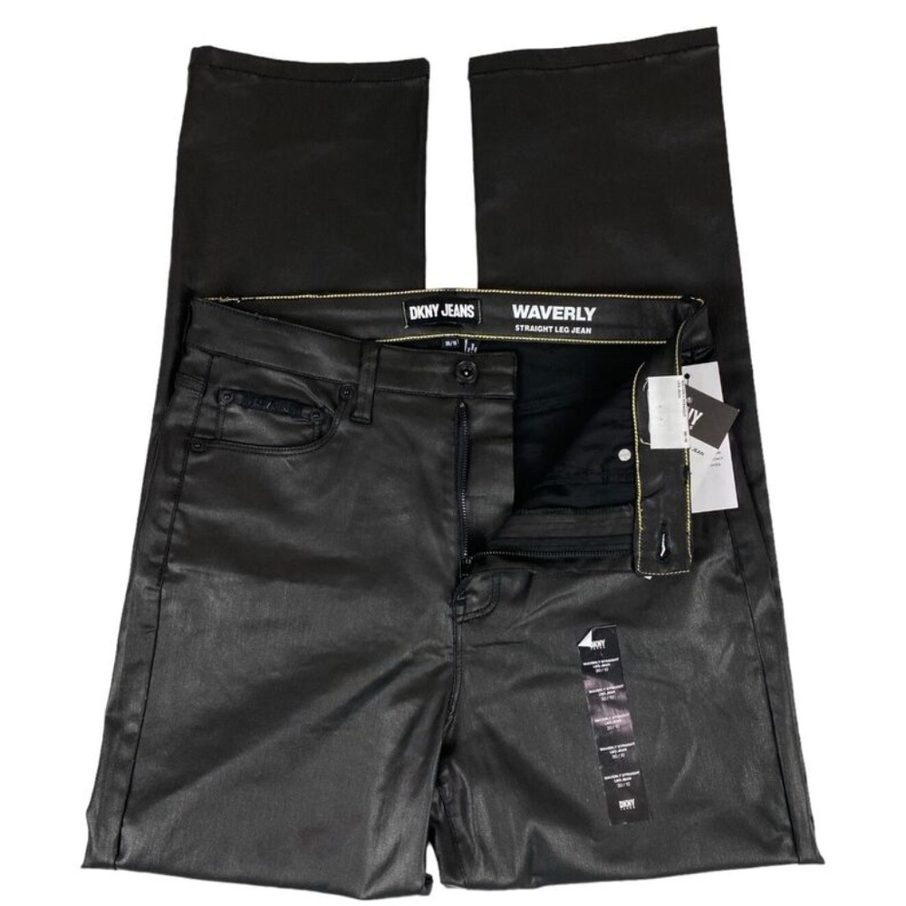 DKNY Jeans High Rise Ankle Straight Waverly Coated Black